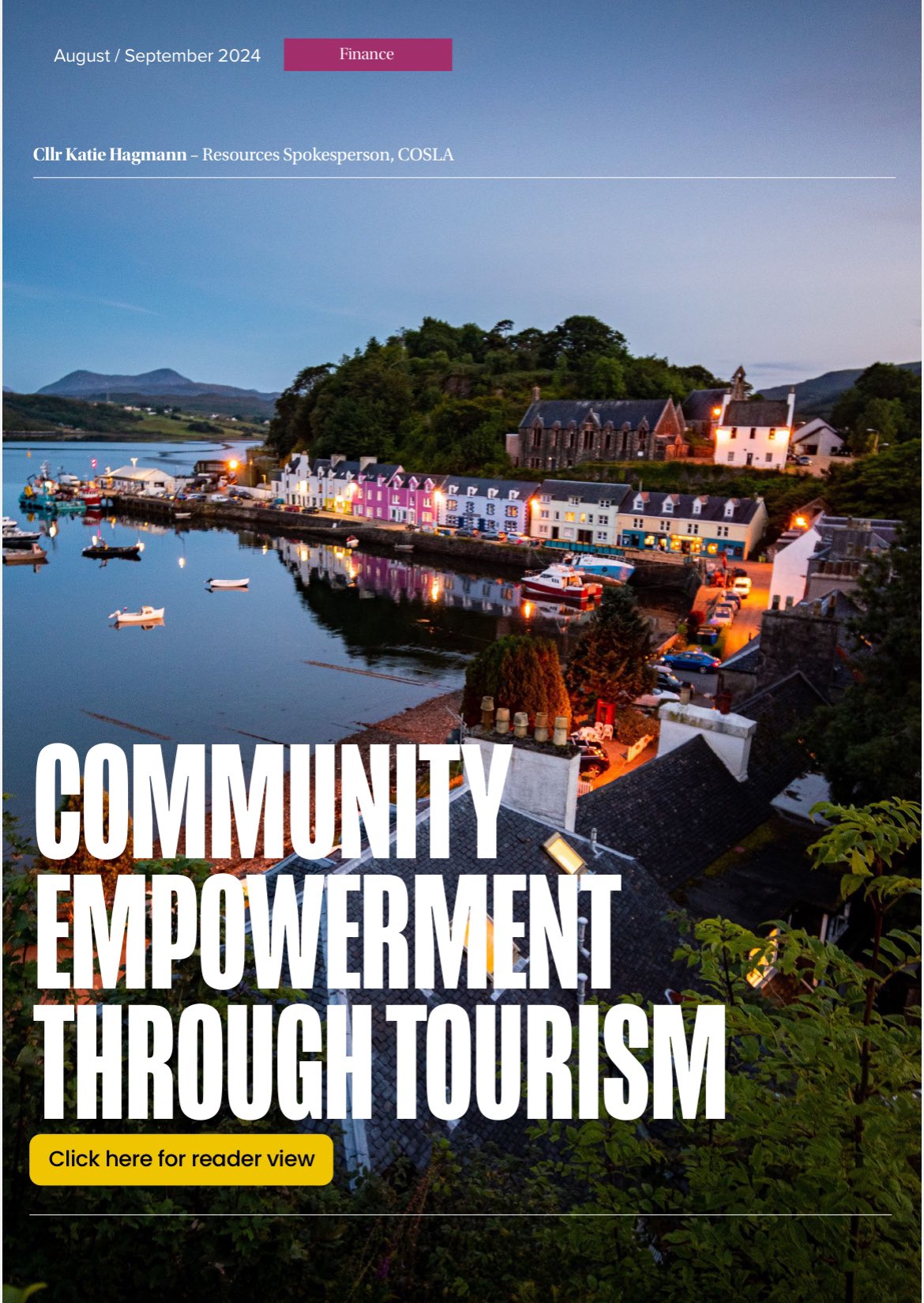 The cover image for Councillor Katie Hagmann's August 2024 piece in Public Sector Executive entitled "Community Empowerment Through Tourism."